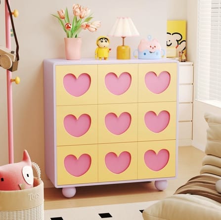 ตู้เก็บของ 9 ลิ้นชัก MY DOLLS HOUSE SWEETHEART 90 CM. สีม่วง-เหลือง_7
